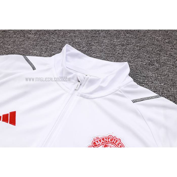 Tuta da Track de Felpa del Manchester United Bambino 2023-2024 Blanco